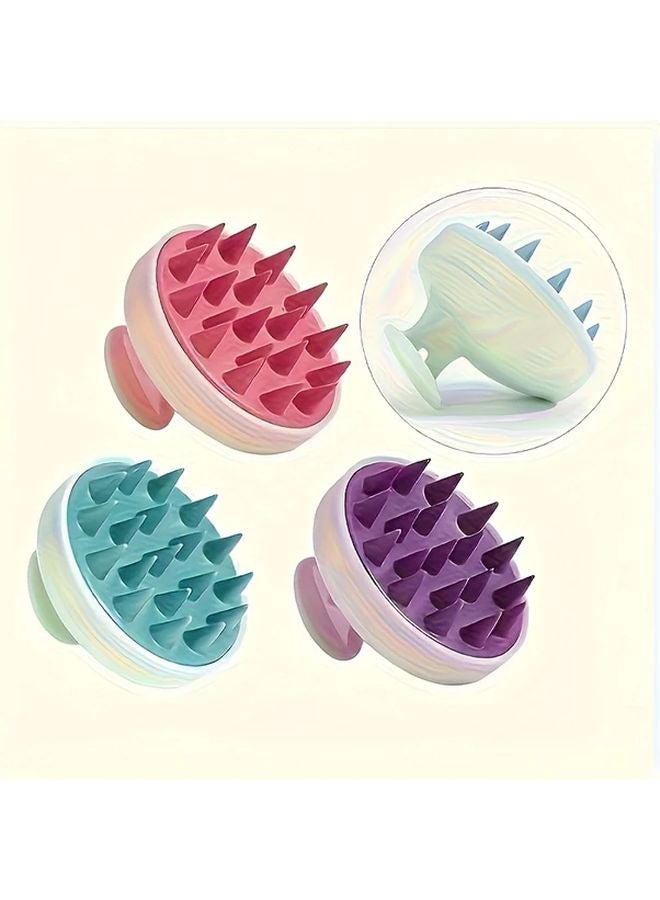 Pink Scalp Massager Shampoo Brush Manual Battery Free For Shower Relaxation - Image 5